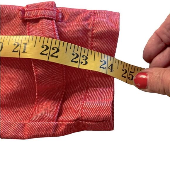 ANTHROPOLOGIE Elle Cotton Trench Coat Red Chambray Handkerchief Hem NWT - Picture 11 of 12